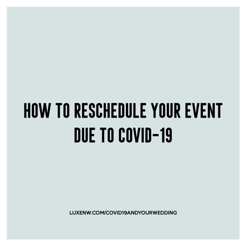 How to reschedule your event due to COVID-19